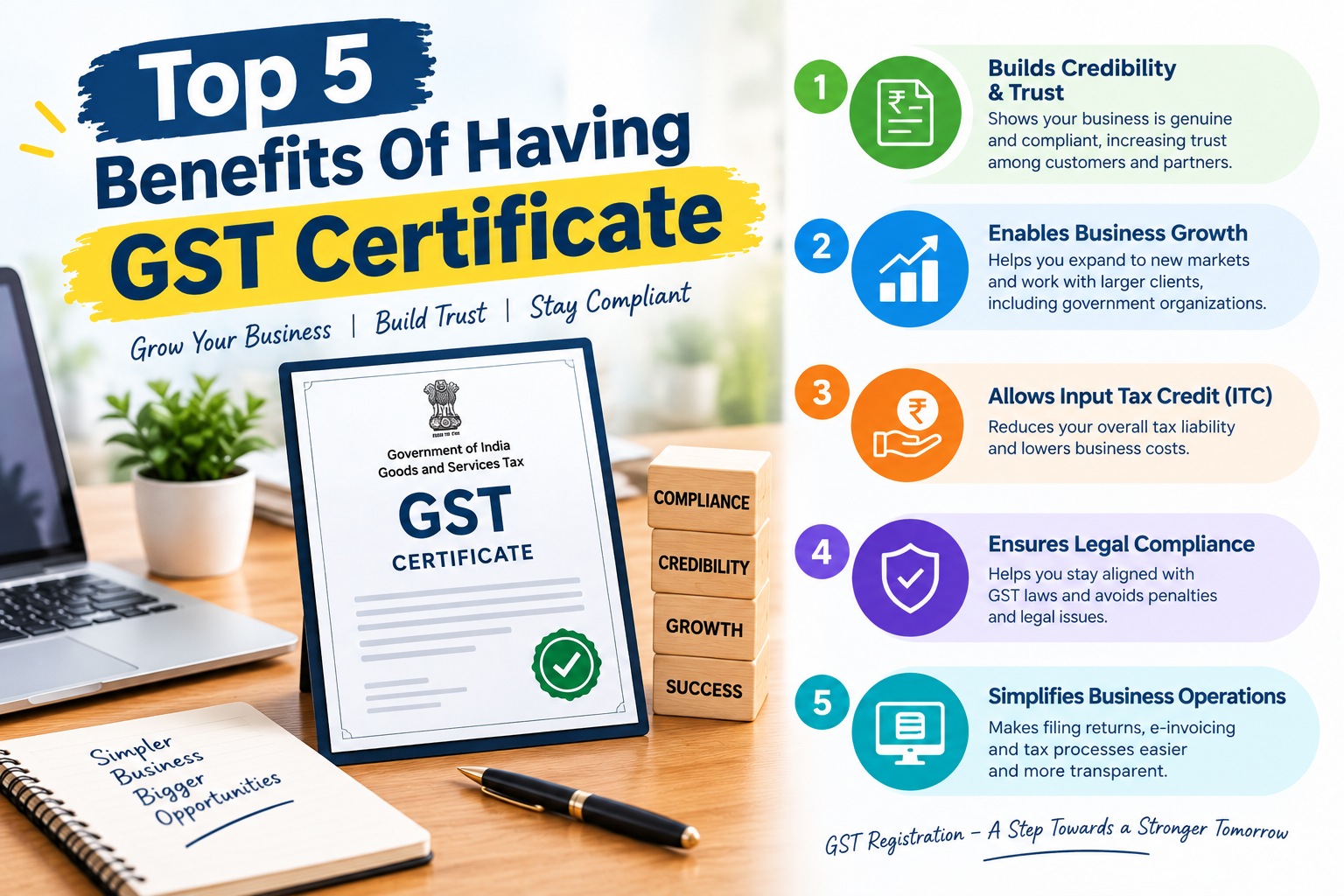 Top 5 Benefits Of Having GST Certificate